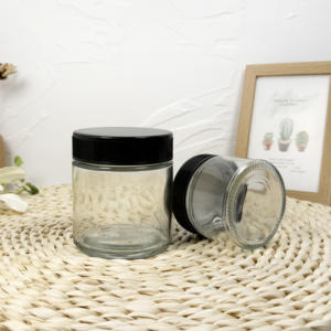 Tarro de vidrio transparente de alta calidad con diseño a prueba de niños con tapa CR negra - Product Image 5