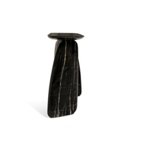 Table de couloir en marbre noir, console contemporain de luxe nordique, en pierre solide, table en marbre, noir