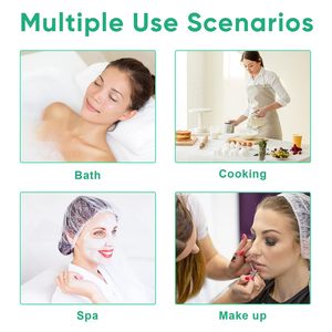 100 unids/bolsa de baño, gorro de ducha personalizado, gorro de ducha desechable de plástico transparente para usos en el baño con alta calidad - Product Image 4