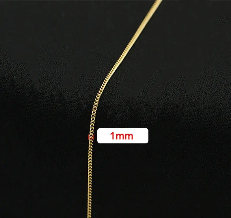 Real 14K Gold Filled Curb Link Chain 1MM/1.2MM/1.5MM/2.3MM Chain Necklace Horsewhip Extender Chain DIY Jewelry Making Accessory