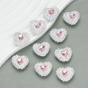 คริสตัลเพิร์ลรูปหัวใจประดับเพชรเต็มเม็ดแบบเย็บติด 3 มิติ เป็นมิตรกับสิ่งแวดล้อม สำหรับตกแต่งขอบเสื้อผ้า งาน DIY เครื่องประดับงานแต่งงาน - Product Image 5