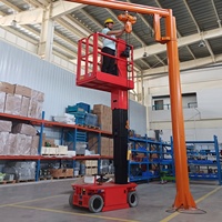 8m Selbstfahrende Vertikale Mastbühne 227kg Tragfähigkeit Elektrische Hubarbeitsbühne Mobile Arbeitsbühne