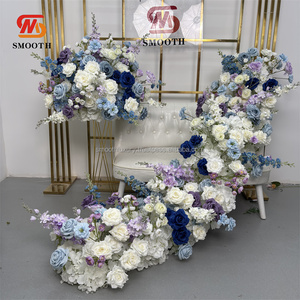 Coureur de fleurs de mariage de verdure lisse avec Rose blanche Real Touch fait à la main pièce maîtresse florale de Noël doux prix de gros - Product Image 3