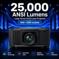 Projecteur laser pour grandes salles, 25 000 lumens ANSI, 3LCD WUXGA, fusion des images, avec 6 objectifs motorisés en option