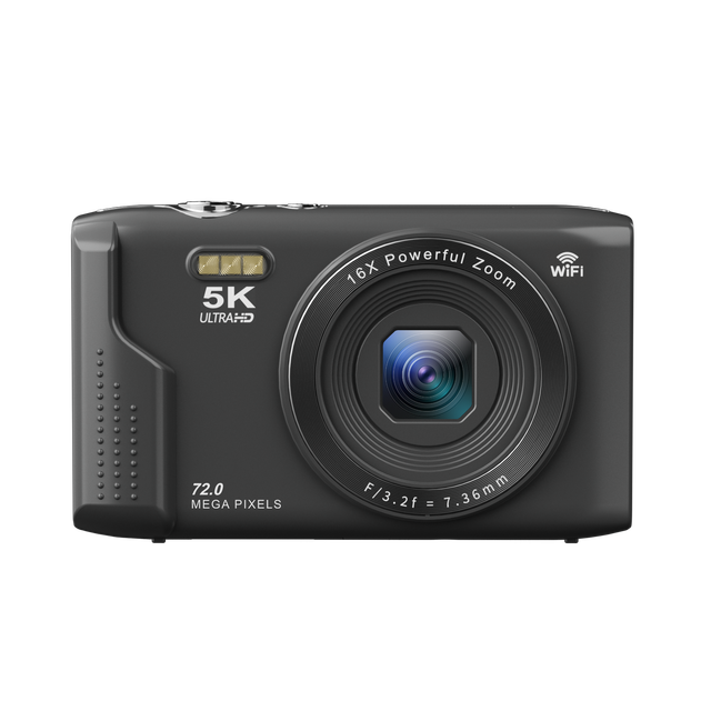 WIFI Digital Camera 5K Autofocus 16x Zoom 72MP Point and Shoot Cameras Compact Portable with Flash