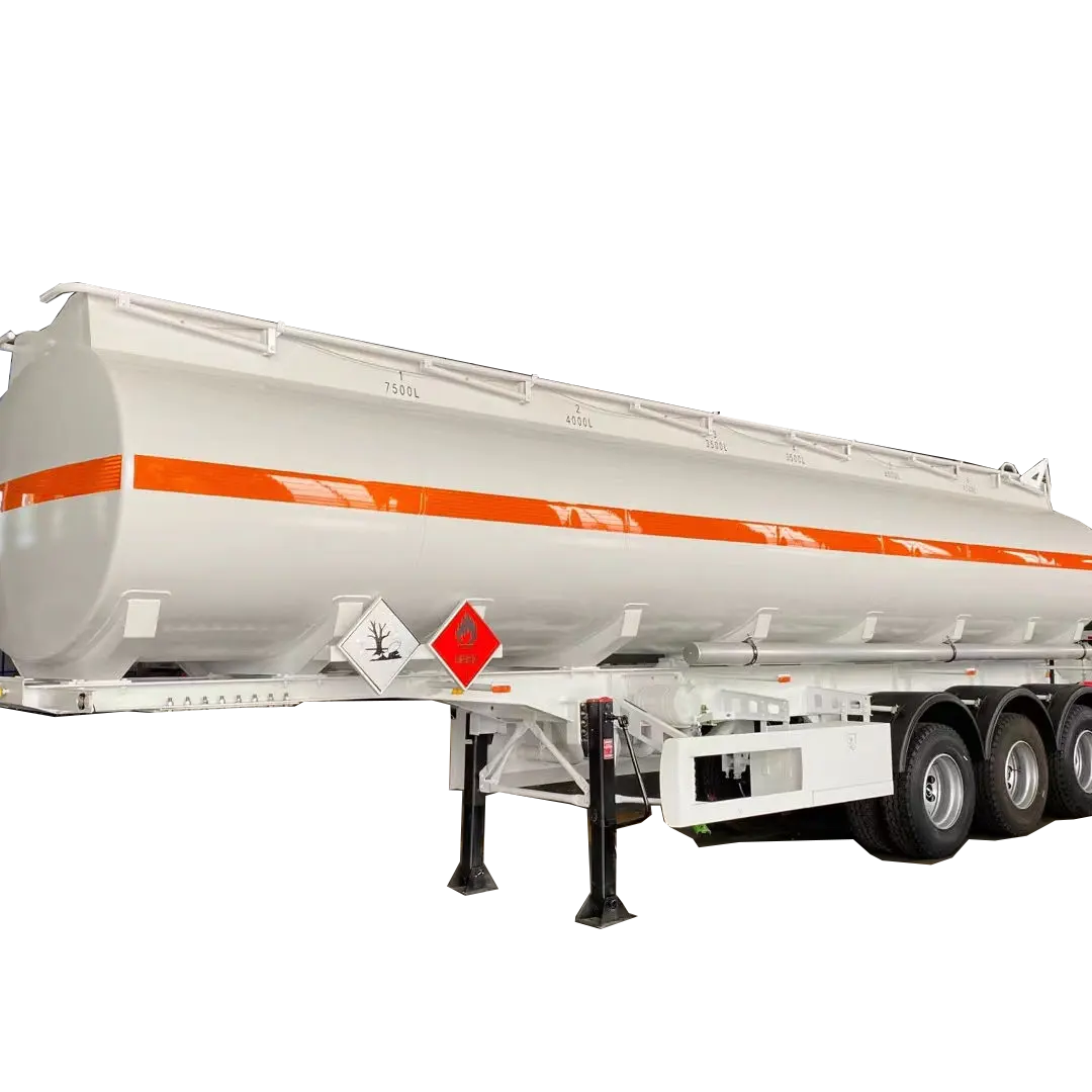 भारी शुल्क ट्रक बहु धुरा 30-40 सीबीएम ईंधन टैंक अर्द्ध ट्रेलरों के लिए ईंधन टैंकर ट्रक