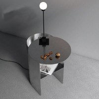 Table de chevet ronde minimaliste, table d'appoint compacte pour canapé, table de chevet en acier inoxydable de luxe léger, mobilier moderne pour la maison