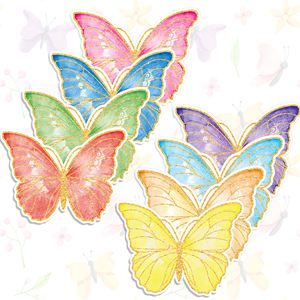 Napperons en papier jetables en forme de papillon pour décorations de mariage, anniversaire et fêtes printanières/estivales - Product Image 3