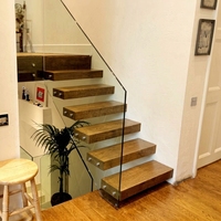 Escalier en colimaçon modulaire Prima Safety en aluminium, flottant, préfabriqué, de luxe, à double éclairage, avec poutre de support, pour intérieur