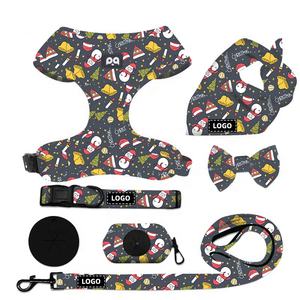 맞춤형 크리스마스 개 하네스 세트 통기성 폴리에스터 Correa Para Perros 애완 동물 용품 공급 업체의 맞춤형 크리스마스 하네스 - Product Image 5