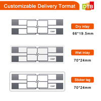 Étiquette adhésive RFID DTB-C66F, taille 70*24mm, puce RFID 3D passive, étiquette adhésive RFID UHF 860~960 MHz