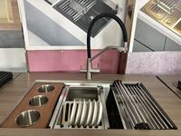 Robinet de cuisine de luxe filtrant, rotation à 360 degrés, extractible, à poser sur comptoir, avec cartouche céramique, finition chromée, pour évier familial et salle de bain d'hôtel