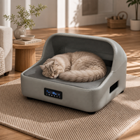 Sofa Hewan Peliharaan Pintar USMILEPET dengan Sirkulasi Air, Pendingin dan Pemanas, Kanopi Semi Tertutup, Kontrol Suhu, Tempat Tidur Anjing Kucing Cerdas