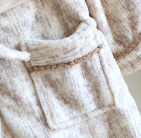 Peignoir d'hiver en polaire corail de qualité supérieure, unisexe, pour hommes et femmes, long, doux et chaud, avec ceinture et poches