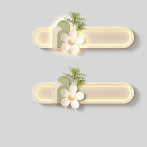Quadro LED 3D Moderno ed Elegante con Piante Verdi e Fiori, Design Artistico da Parete in Arenaria, Decorazione per la Casa - Product Image 5