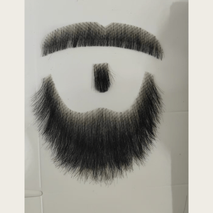 HLC Artificial Beard for Men Movie Makeup Hand-Crocheted Human Hair <strong>Fake</strong> Beards <strong>Moustache</strong> for Film Television Any Face Shape - Product Image 5