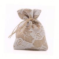 Sac à provisions de poche en dentelle et en toile de jute personnalisé