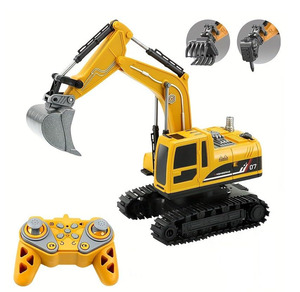 Dwi Dowellin 3in1 RC <span class=keywords><strong>JCB</strong></span> <span class=keywords><strong>Jouet</strong></span> Pelle pour Enfants, 1:22 Véhicule de Construction Télécommandé en Métal à 12 Canaux et Rotation à 360 ° - Product Image 1