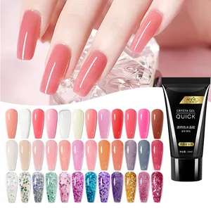 30ml 36 Colors Disco Poly Gel Nail Form Gel D Nail Extensions Solid Non Stick Builder Nail Gel
