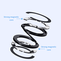 Support de téléphone portable pliable à double face avec aimants puissants en alliage d'aluminium pour la charge sans fil 11-16, flexible et réglable
