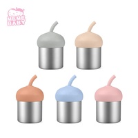 Gobelet réutilisable pour enfants en acier inoxydable de 7 oz, sans BPA, de qualité alimentaire, avec couvercle en silicone, très vendu