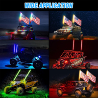COB RGB 2FT 3FT 60cm Hyper LED Fat Whip Light Mining Buggi Spiral 0.8inch Chasing Dancing APP Télécommande Car Light 12V