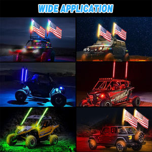 Luz LED COB <span class=keywords><strong>RGB</strong></span> de 2 pies, 3 pies, 60 cm, tipo látigo, para minería, buggy, espiral de 0.8 pulgadas, con efecto de persecución y baile, control remoto por aplicación, luz para coche de 12V - Product Image 6