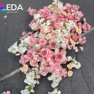Panel de Flores Artificiales Rosa Intenso LEDA para Decoración de Bodas, Fondo de Pared, Accesorios, Flores de Seda Artificiales, Arreglo de Plantas Artificiales - Product Image 6