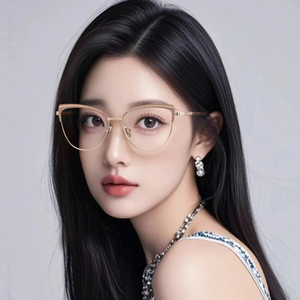 Thời trang kim loại khung chống ánh sáng màu xanh photochromic Kính Retro Cat Eye Dot Kính kim cương để đọc Kính mắt máy tính - Product Image 2