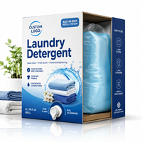 Sac de lessive imprimé sur mesure en emballage carton 5L, pochette de recharge de détergent liquide avec robinet, boîte écologique