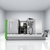 Tour CNC à banc incliné TCK56M, système GSK988TA, tourelle motorisée BMT45 à 12 stations, mandrin hydraulique de 10 pouces, pour tournage de métaux