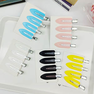 Precio al por mayor colorido sin arrugas Horquillas para el cabello para mujeres Mini pinzas para el cabello crema pegamento horquilla con logotipo personalizado - Product Image 6