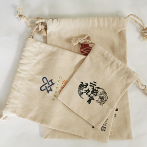 Wholesale Eco Muslin Cotton Linen Folding Cartoon Gift Packaging Pouch Customized Organic Cotton Drawstring <b>Bag</b> - Product Image 6