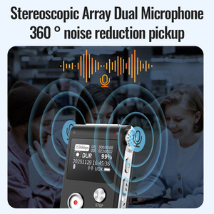 Enregistreur vocal numérique amélioré 500 mAh, 85 heures d'autonomie, rechargeable par USB, dictaphone LCD, lecteur <span class=keywords><strong>MP3</strong></span>, appareil d'enregistrement sonore - Product Image 2