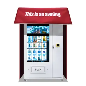 Máquina de venda automática refrigerada ao ar livre de bebidas e lanches de tabaco em tela cheia com verificação de idade