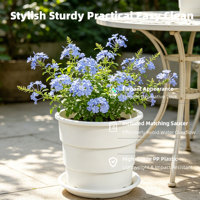 Pot de fleurs en PP épaissi de 24,7 L avec trous de drainage respirants, conception de contrôle des racines, design minimaliste et créatif, pour toutes les saisons, jardinière sur pied