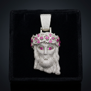 Custom Rose Gold Plated 18K Gold Moissanite Christian Face Jesus Head <b>Crown</b> Charm Pendant 925 <b>Silver</b> Luxury Unisex Jewelry - Product Image 1