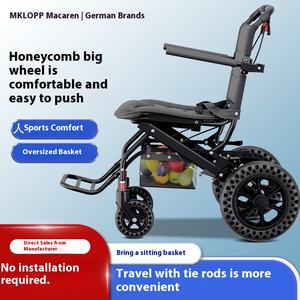 Mklopp 휴대용 초경량 수동 휠체어 접이식 스쿠터 디자인 노인 여행 자동차 접근 가능한 국가 보조금 독일어 - Product Image 6