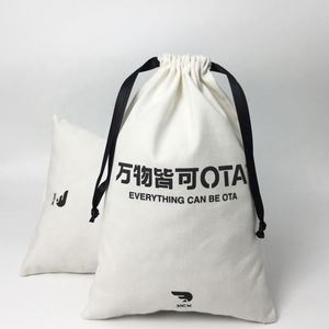 Custom White Canvas Reusable Dust Bag Custom logo <b>Drawstring</b> <b>Pouch</b> for Cosmetic - Product Image 2
