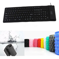Anpassbare Faltbare Silikon-Tastatur mit 109 Tasten, USB-Kabelgebunden, Wasserdicht, Aufrollbare Tastatur für PC, Notebook und Laptop