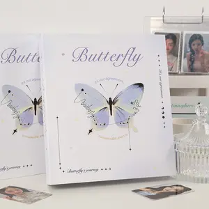 A5 Schmetterling-Fotokartenaufbewahrer Album Fotokarten Fotokartenaufbewahrungsbuch Instax Mini 4Cut sammeln Scrapbooking Schrott sammeln Buch-Album