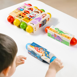 Puzzle rotatif Montessori, blocs de construction torsadés, cubes, développement de la <span class=keywords><strong>motricité</strong></span> fine, jouets éducatifs pour enfants garçons et filles - Product Image 6