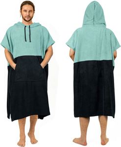 Serviette poncho de surf à capuche zippée pour adulte, 100 % coton, séchage rapide, anti-sable, avec poche - Product Image 2