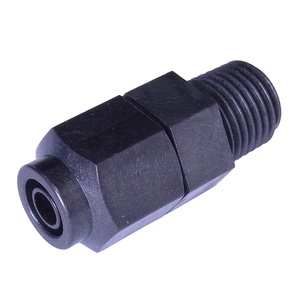 Raccord de tuyauterie semi-rigide en résine PEEK noire remplie de carbone avec connectivité à écrou PTF ANTLOCK - Product Image 1