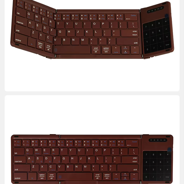 Factory Hot-selling New Wireless for Foldable Keyboard with Touchpad & Numeric Keypad-Dual-Mode Folding Keyboard for Desktop Use