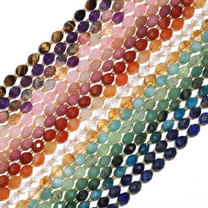 8 х7 мм Граненый Овальный натуральный Апатит розовый кварц аметист разделитель бусины Бирюзовый морганит ювелирные изделия для изготовления браслетов DIY аксессуары - Product Image 5