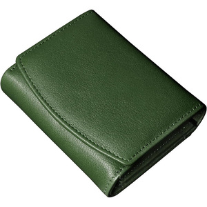Minimalist Genuine Leather <b>Wallet</b> 3 In Anti-Theft <b>Coin</b> Purse Women Everyday Use Solid Color Black - Product Image 2