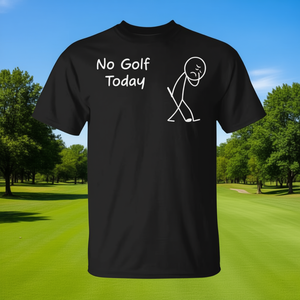 No Golf Today Sad Stickman Golfer Camiseta negra Ropa informal para hombre - Product Image 3