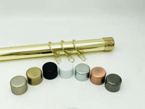 Rideaux simples et doubles Couverture <span class=keywords><strong>d</strong></span>'extrémité de tringle romaine Couvercles <span class=keywords><strong>d</strong></span>'extrémité fantaisie personnalisés Accessoires de rideau de quincaillerie en métal - Product Image 2