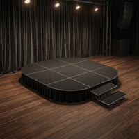 Plataforma de Escenario Portátil de Aluminio de 4x4 pies, Forma Cuadrada, de Madera Contrachapada, para Eventos y Conciertos